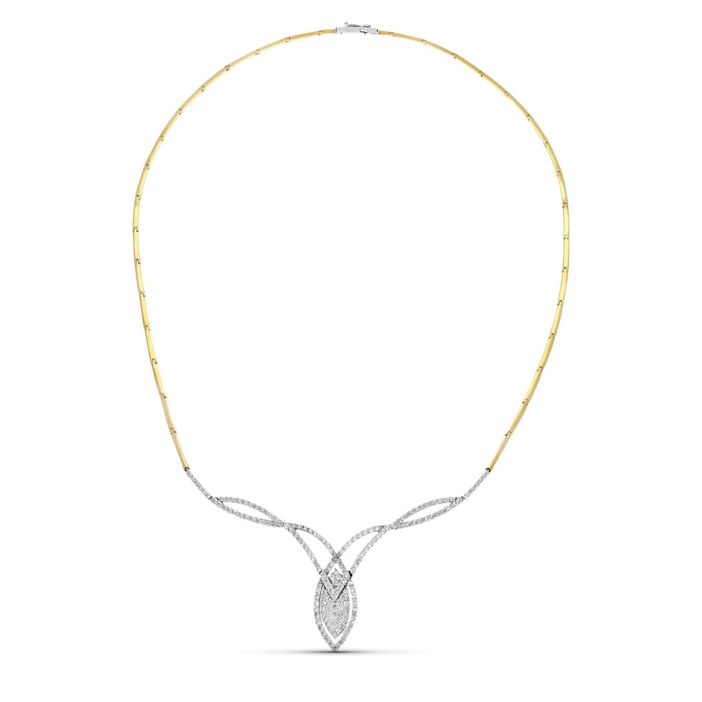 18K GARGANTILLA ORO BICOLOR CIRCONITAS MOTIVO