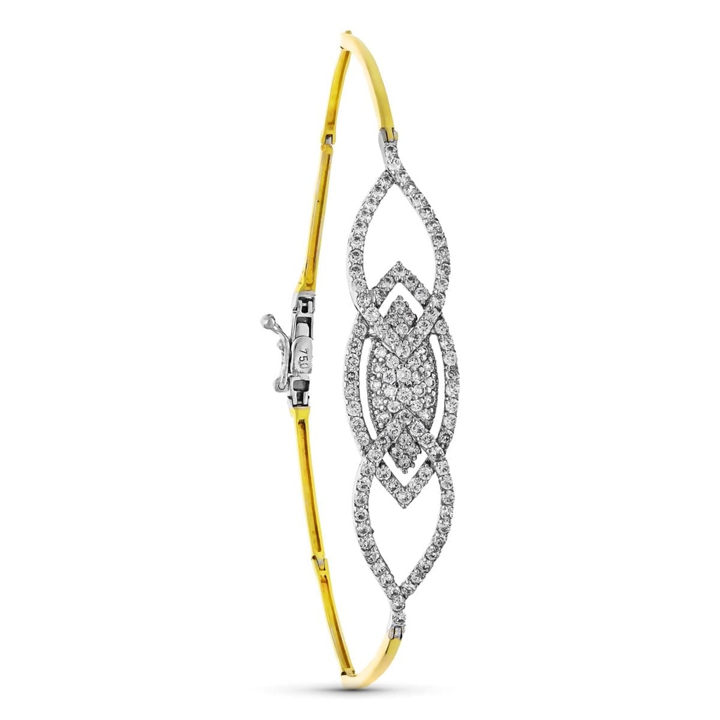 18K PULSERA ORO BICOLOR CIRCONITAS MOTIVO