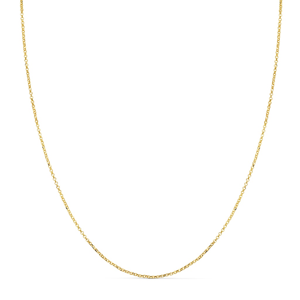 18K CADENA ORO AMARILLO ROLO HUECA DIAMANTADA ANCHO: 1MM. LARGO: 40CM
