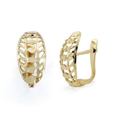 18K PENDIENTES CALADOS 14X7 MM
