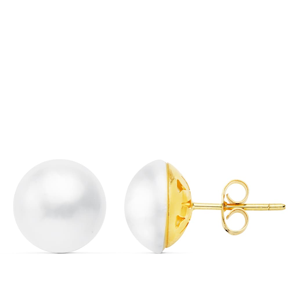 18K PENDIENTES PERLA JAPONESA 12 MM