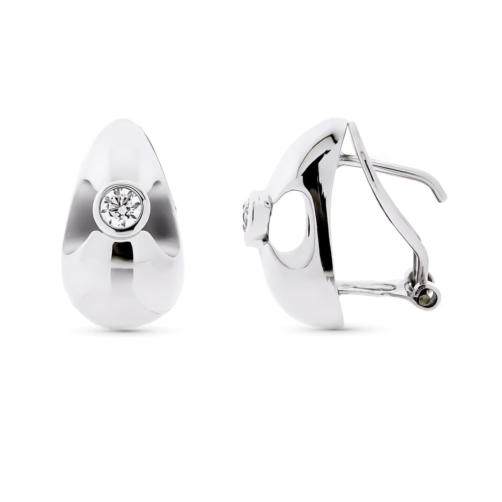 18K PENDIENTES ORO BLANCO CIRCONITAS 16X9 MM