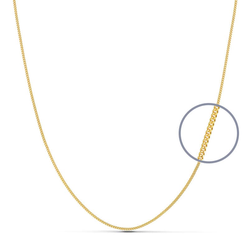 18K CADENA MACIZA BARBADA 60 CM 0.8 MM