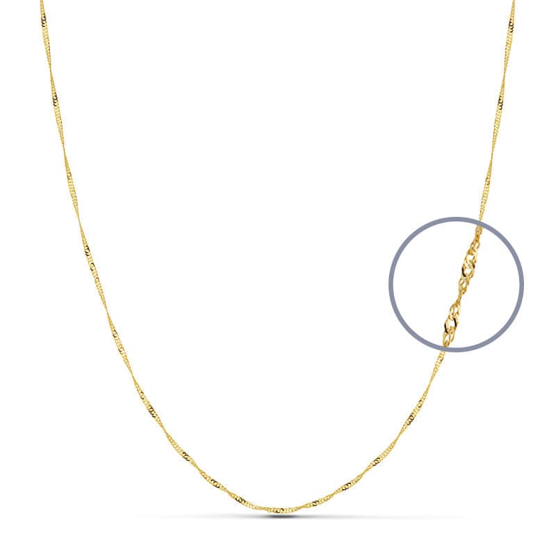 18K CADENA MACIZA SINGAPUR 40 CM 1 MM