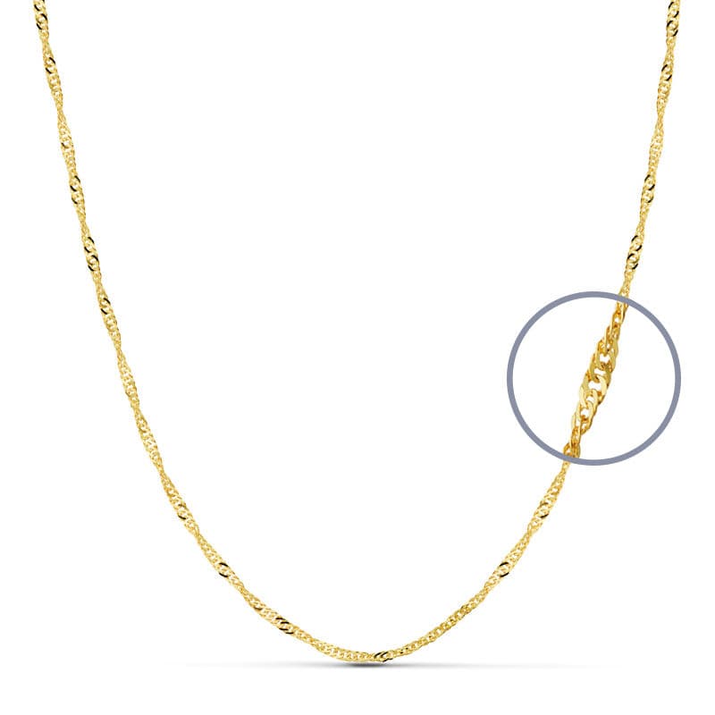 18K CADENA MACIZA SINGAPUR 40 CM 2 MM