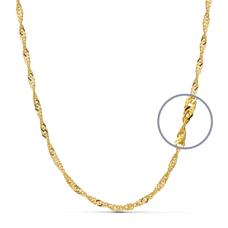 18K CADENA MACIZA SINGAPUR 50 CM 2.7 MM