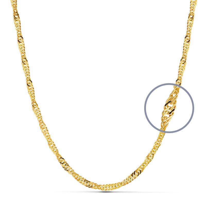 18K CADENA MACIZA SINGAPUR 60 CM 3 MM
