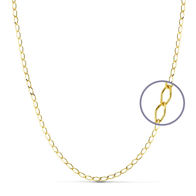 18K CADENA MACIZA ROMBO 50 CM 2.5 MM