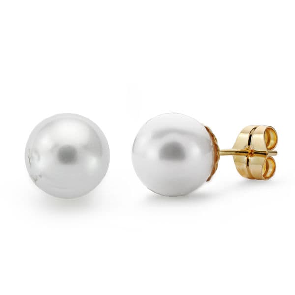 18K PENDIENTES PERLA AUSTRALIANA 9 5-10 MM