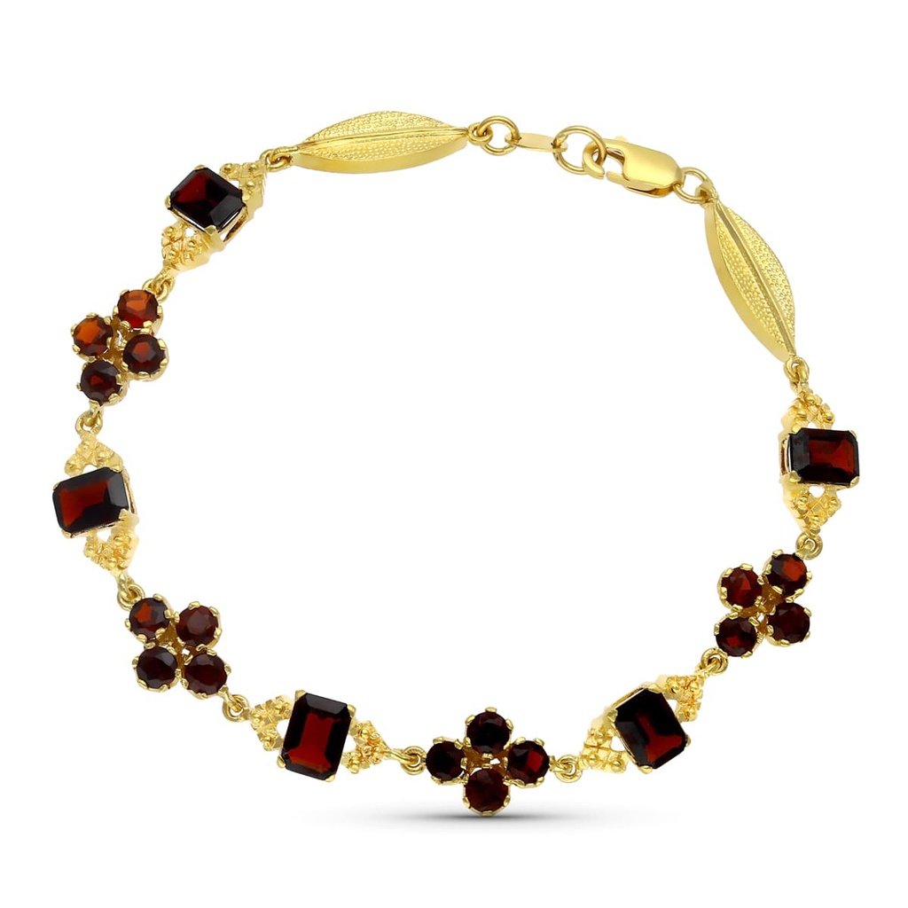 18K PULSERA ORO AMARILLO GRANATES
