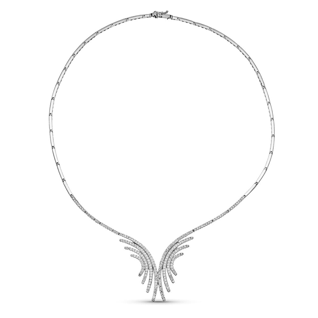 18K GARGANTILLA ORO BLANCO CIRCONITAS MOTIVO