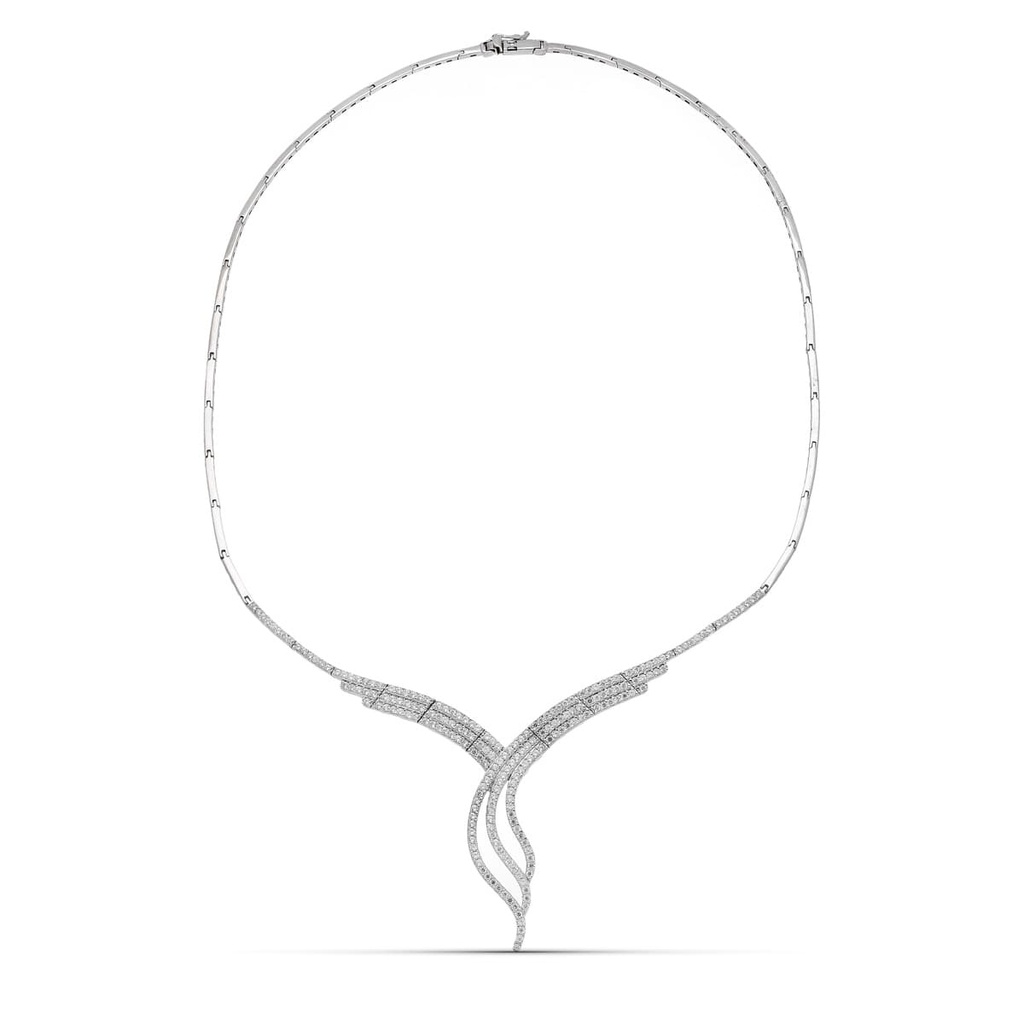 18K GARGANTILLA ORO BLANCO CIRCONITAS MOTIVO