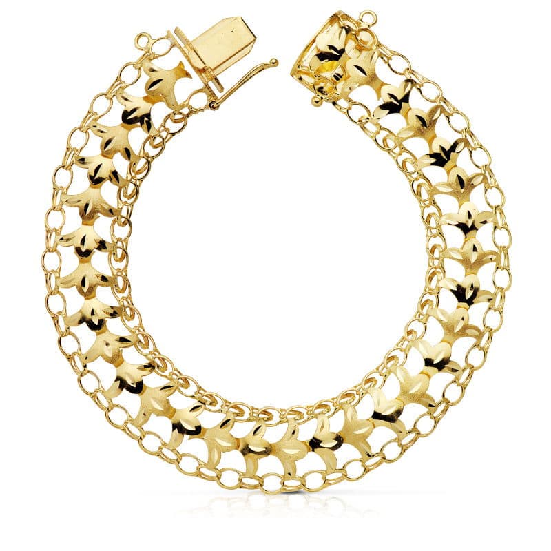 18K PULSERA PRINCESA 13 MM 21 CM 14.75GR