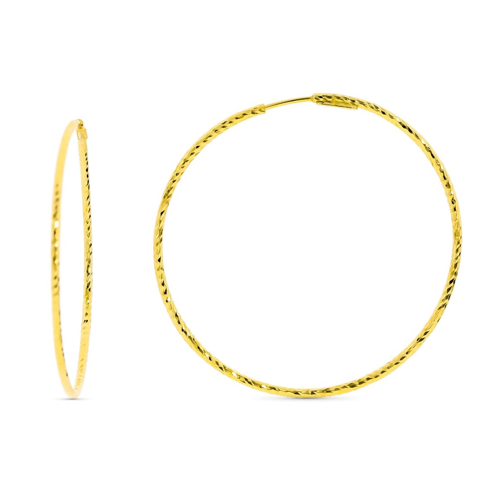 18K AROS ORO AMARILLO DIAMANTADOS. 40X1.50 MM
