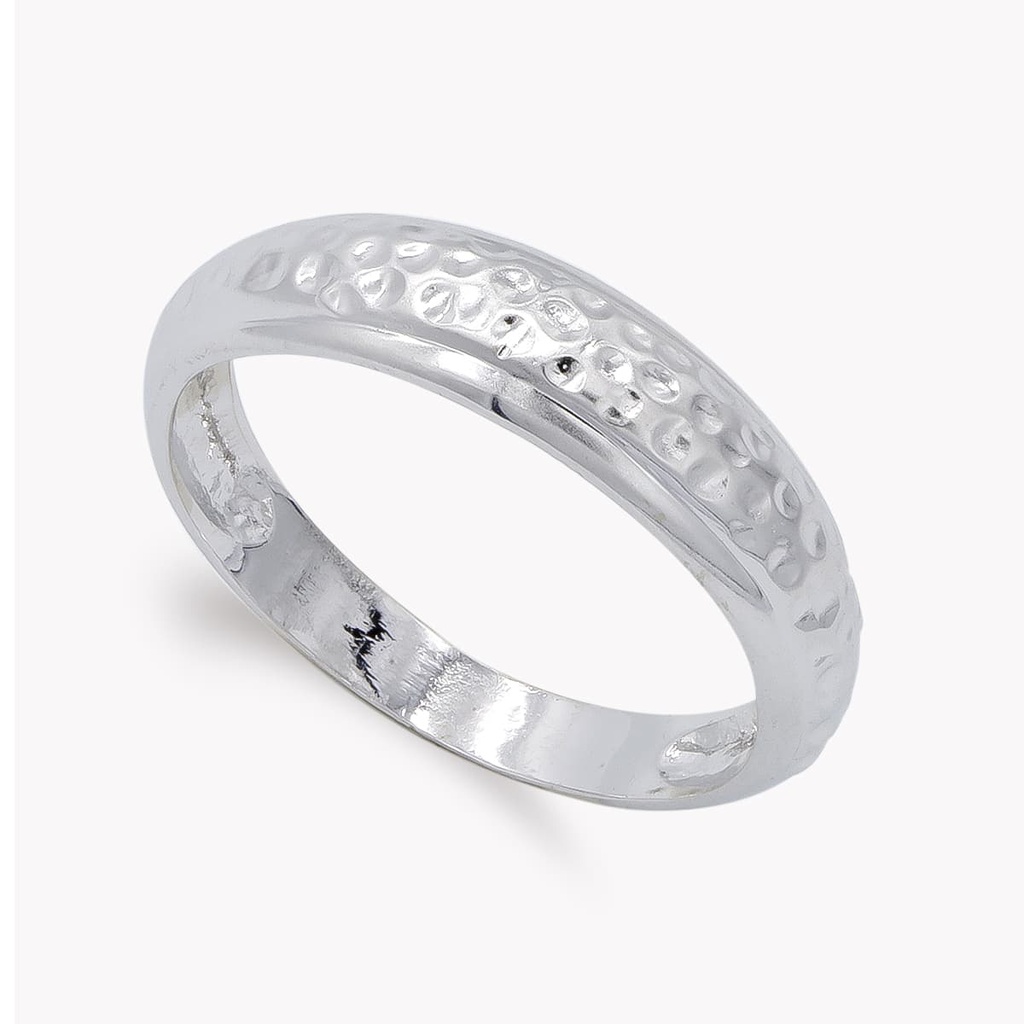 18K SORTIJA ORO BLANCO MARTILLADA