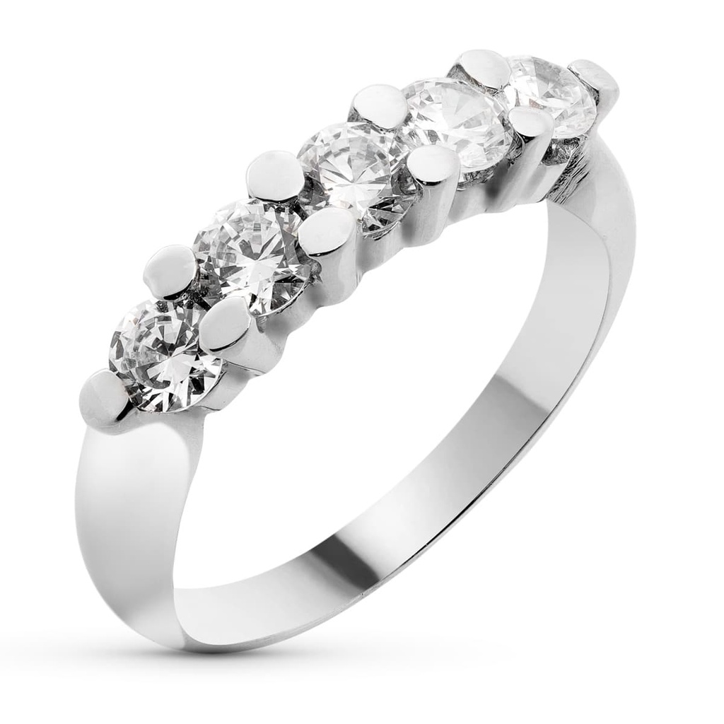 18K SORtIJA ORO BLANCO 5 CIRCONITAS