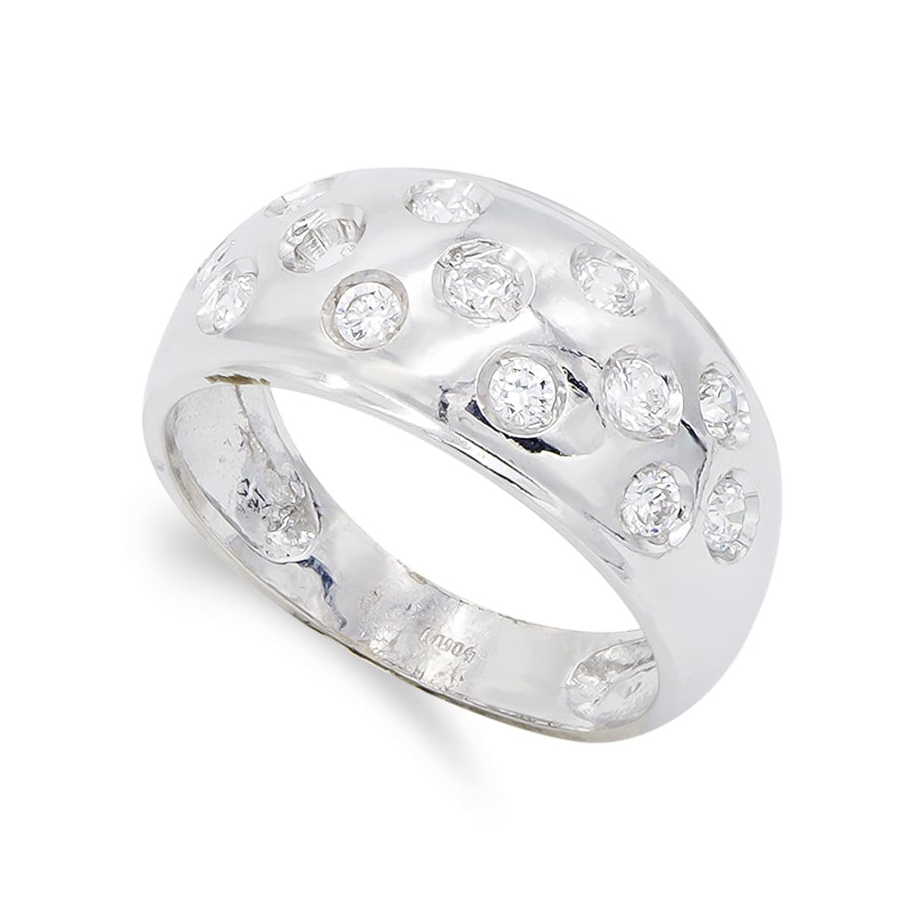 18K SORTIJA ORO BLANCO Y CIRCONITAS
