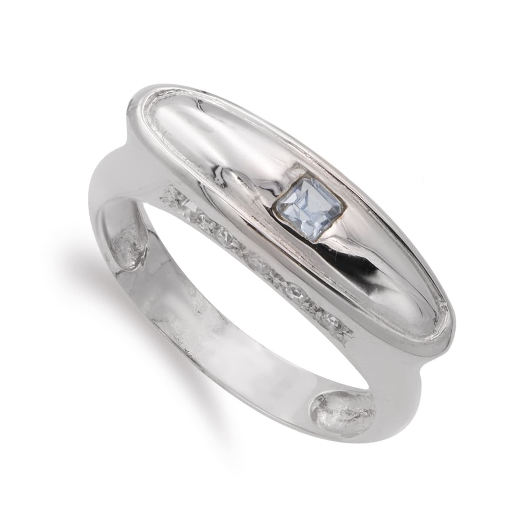 18K SORTIJA ORO BLANCO AMATISTA Y CIRCONITAS