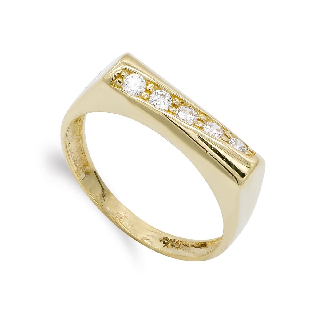 18K SORTIJA ORO AMARILLO Y CIRCONITAS