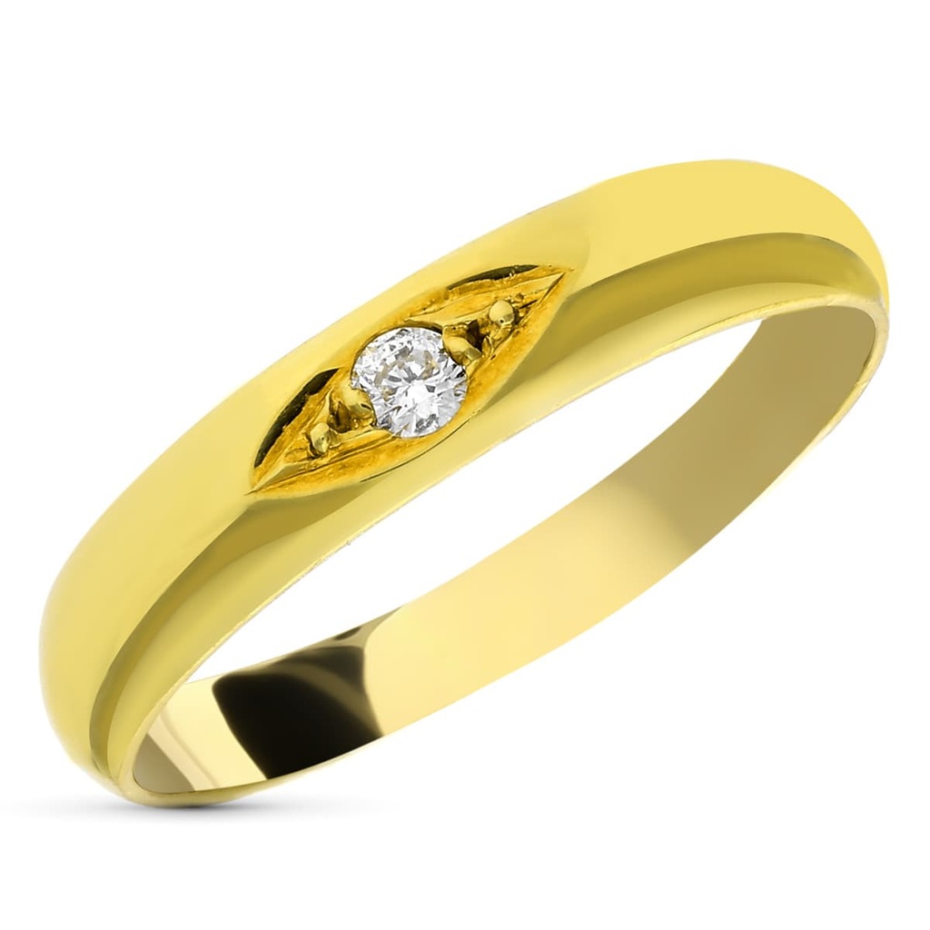 18K ALIANZA ORO AMARILLO DIAMANTE TALLA BRILLANTE 0.03 QTS.