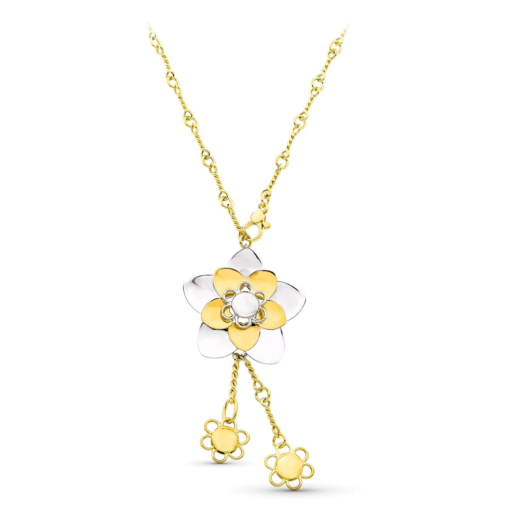 18K GARGANTILLA ORO BICOLOR FLOR