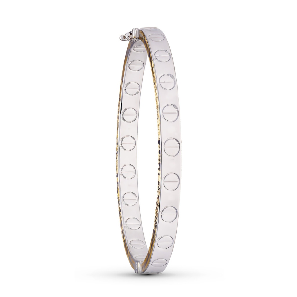 18K PULSERA ORO BICOLOR RIGIDA 62X6 MM