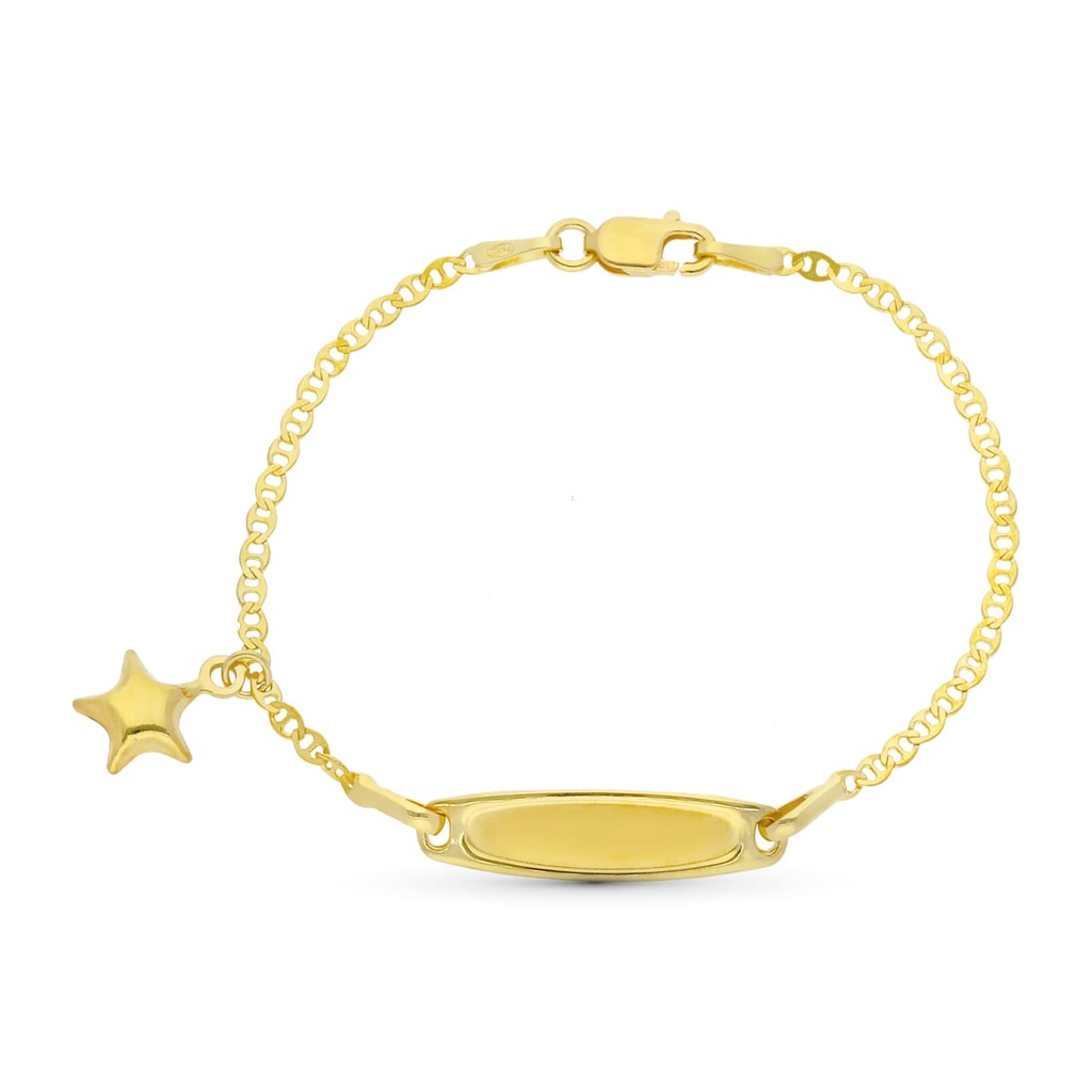 18K ESCLAVA ORO AMARILLO ESTRELLA 13 CM