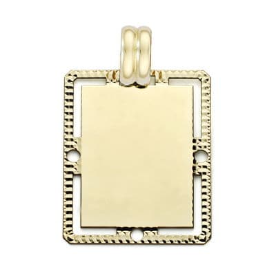 18K CHAPA FILO TALLADO 26X20 MM