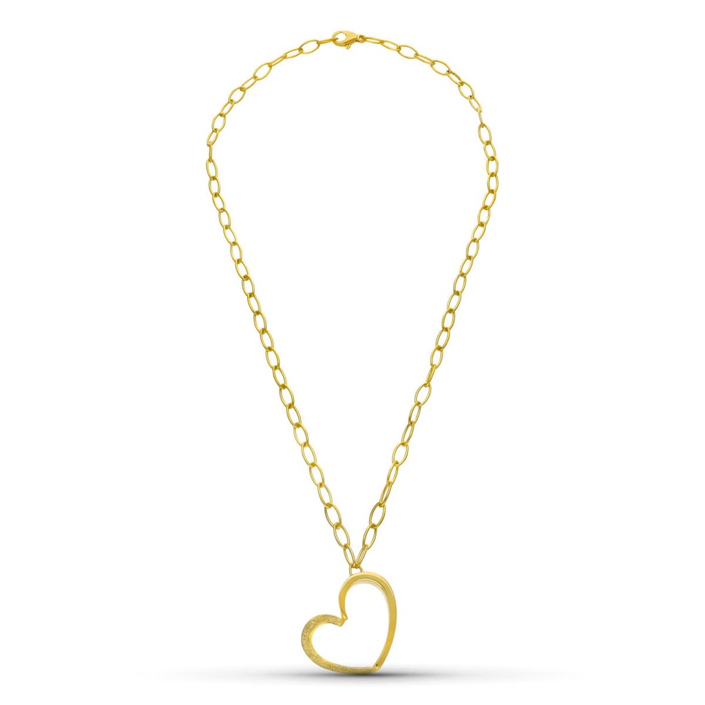 18K GARGANTILLA ORO AMARILLO CORAZON ESLABONES
