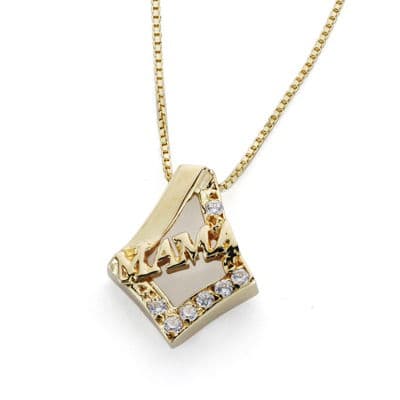 18K COLGANTE ORO AMARILLO MADRE. 13X11 MM CIRCONITAS