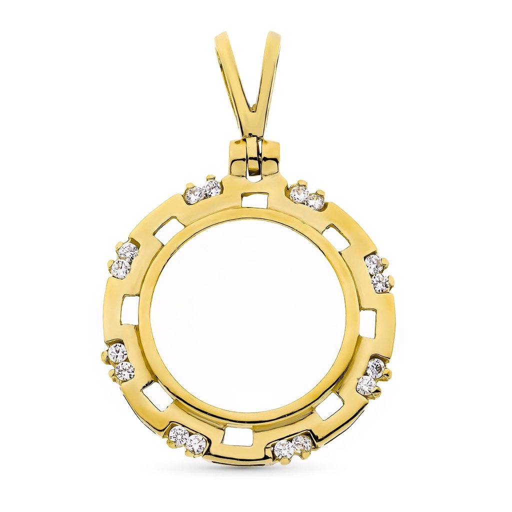 18K COLGANTE ORO AMARILLO MONEDA ALFONSINA 19 MM 16 CIRC