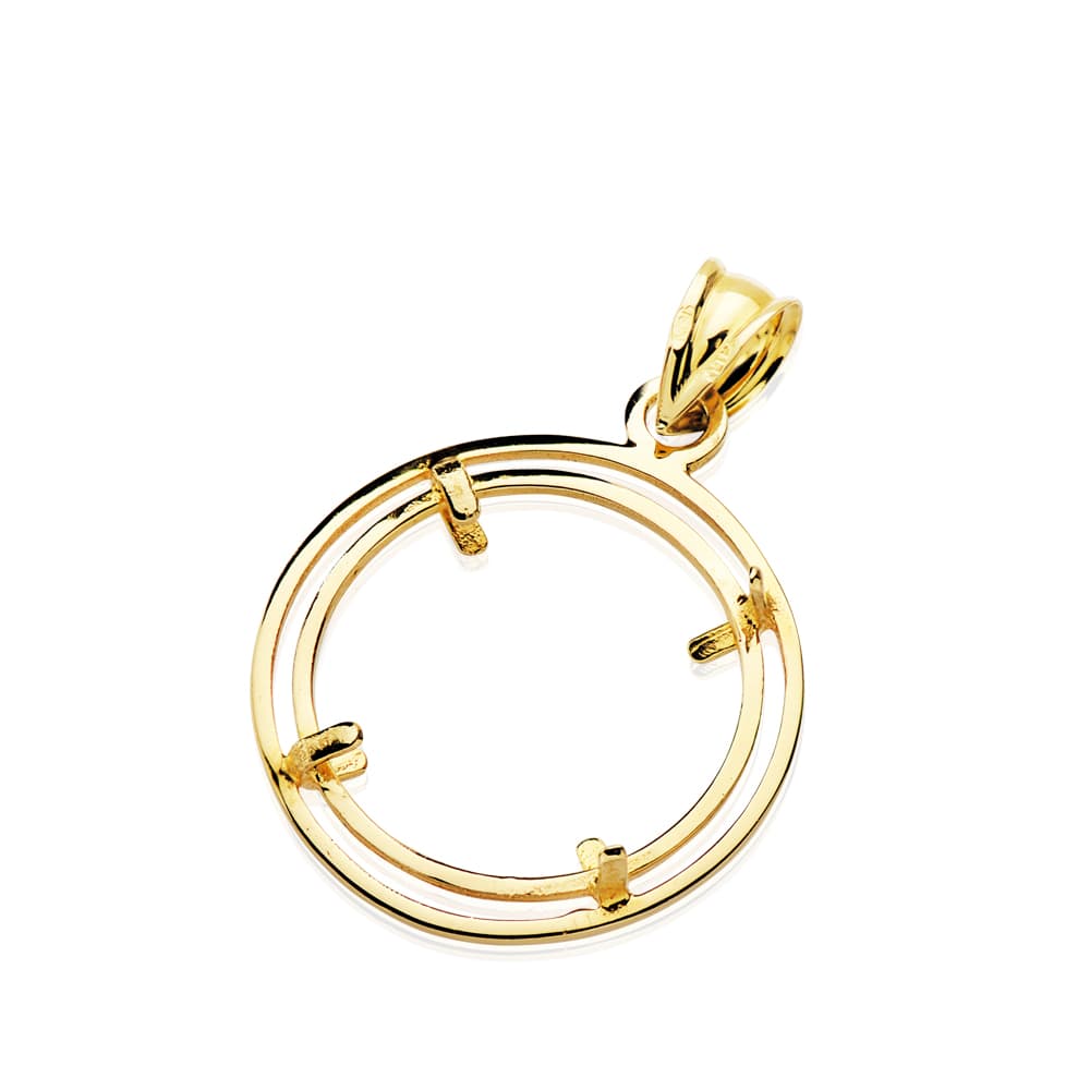 18K COLGANTE PARA MONEDA 18 MM