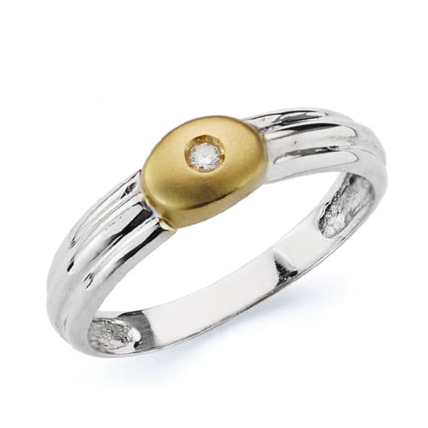 18K SORTIJA DIAMANTE BICOLOR 0.020 QTS.