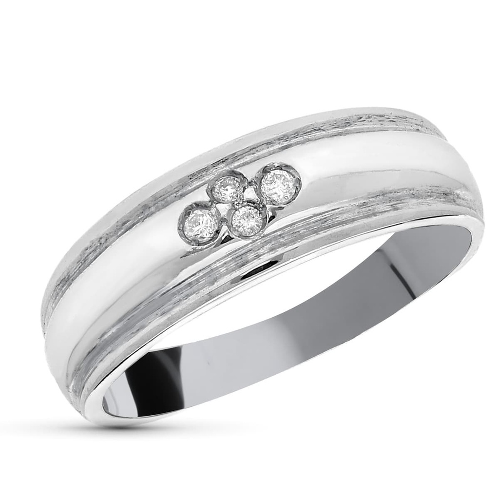 18K SORTIJA ORO BLANCO DIAMANTES TALLA BRILLANTE 0.05  QTS.