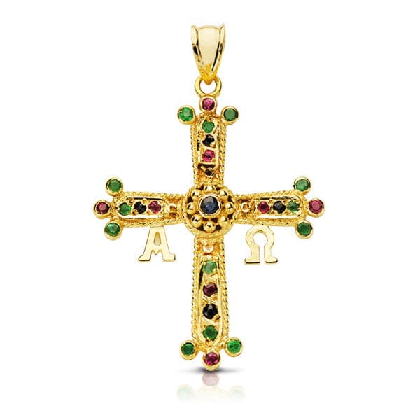 18K CRUZ DE COVADONGA MEDIANA 33X27 MM