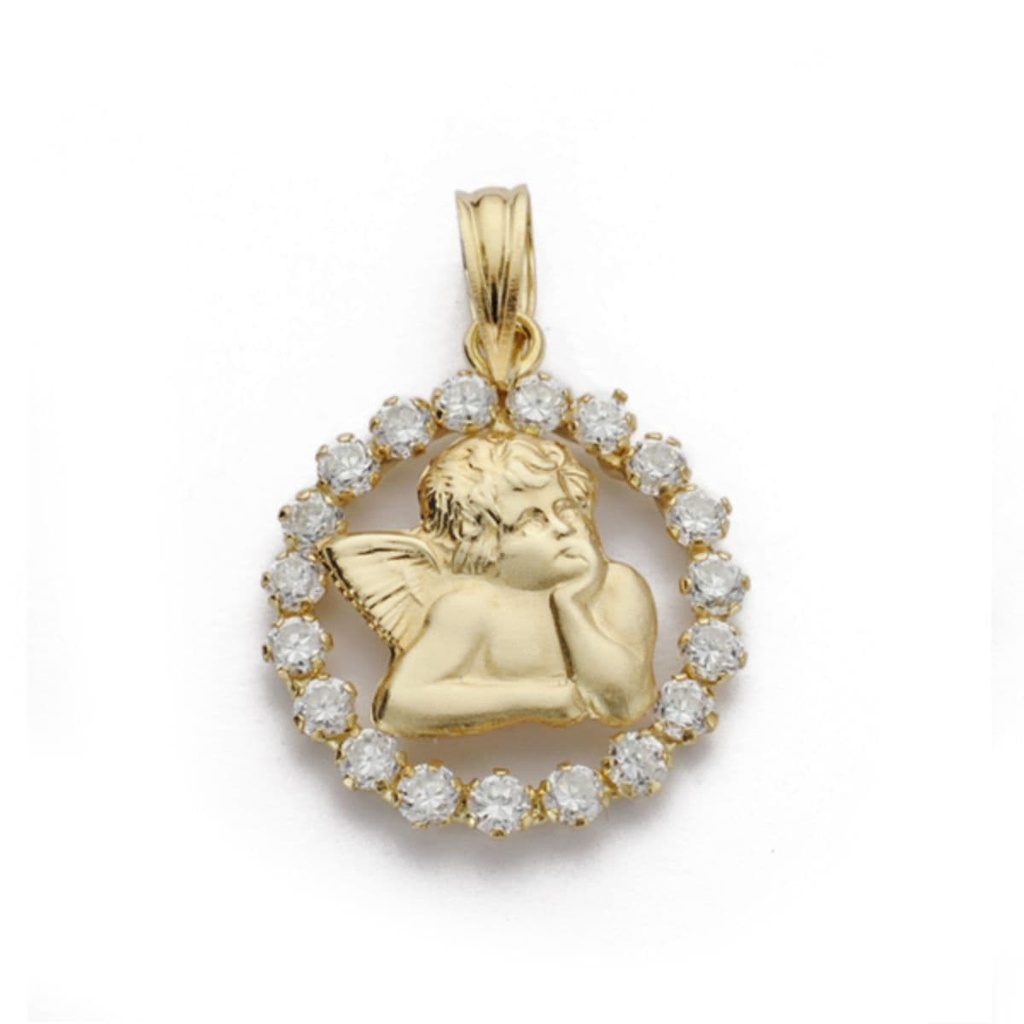 18K COLGANTE ANGELITO CIRCONITAS 18X16 MM
