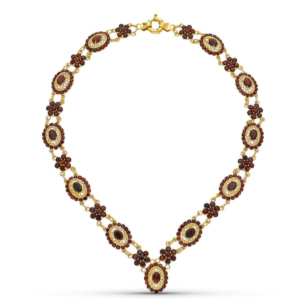 18K GARGANTILLA ORO AMARILLO GRANATES
