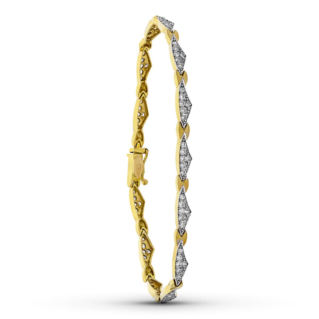 18K PULSERA ORO BICOLOR CIRCONITAS BICOLOR