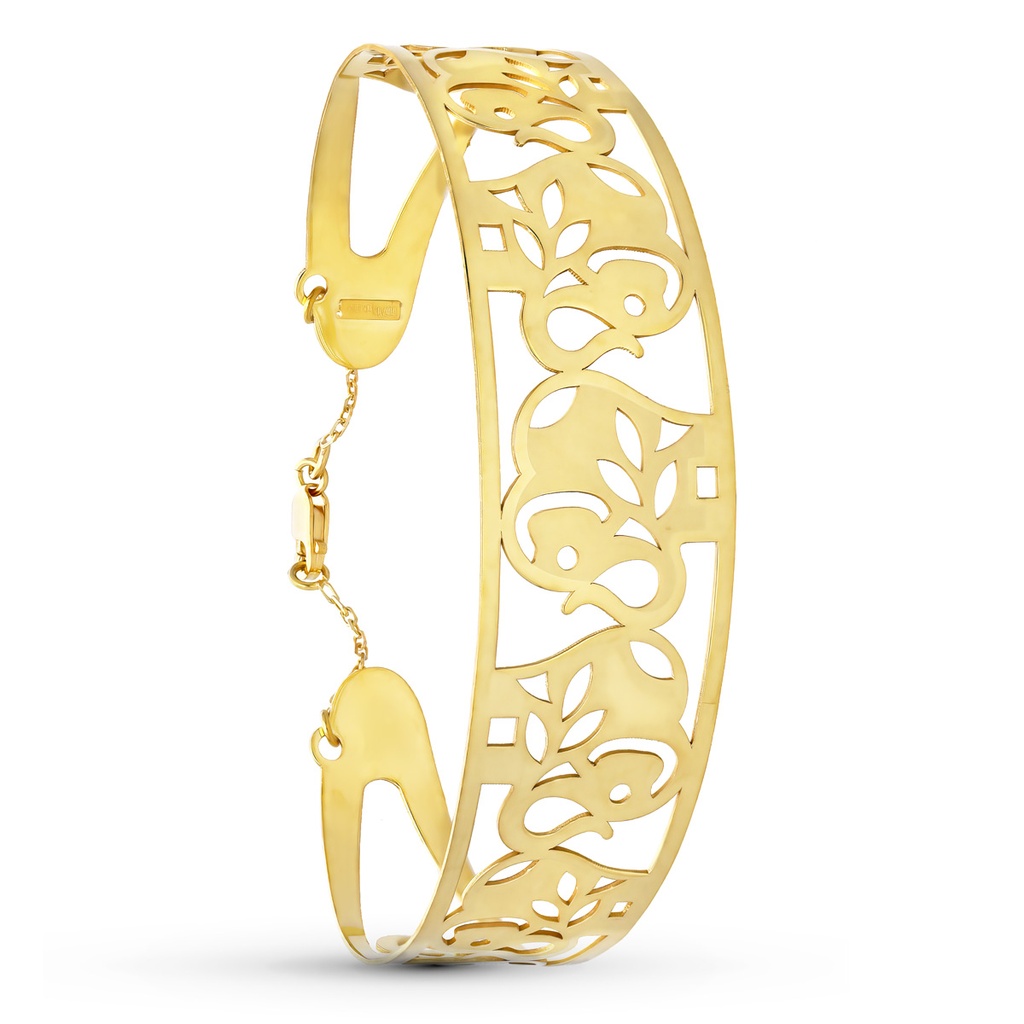18K PULSERA RIGIDA ORO AMARILLO ELEFANTES 20 MM