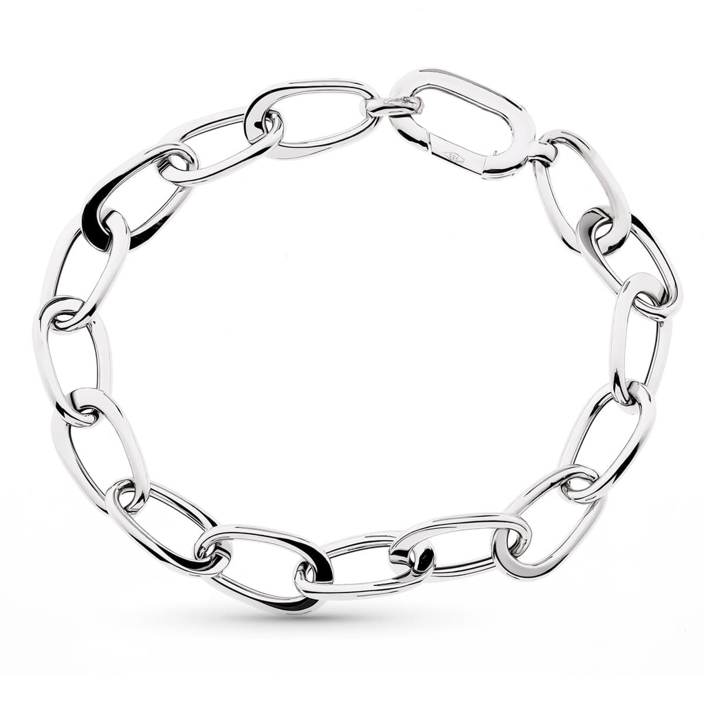 18K PULSERA ORO BLANCO ESLABONES