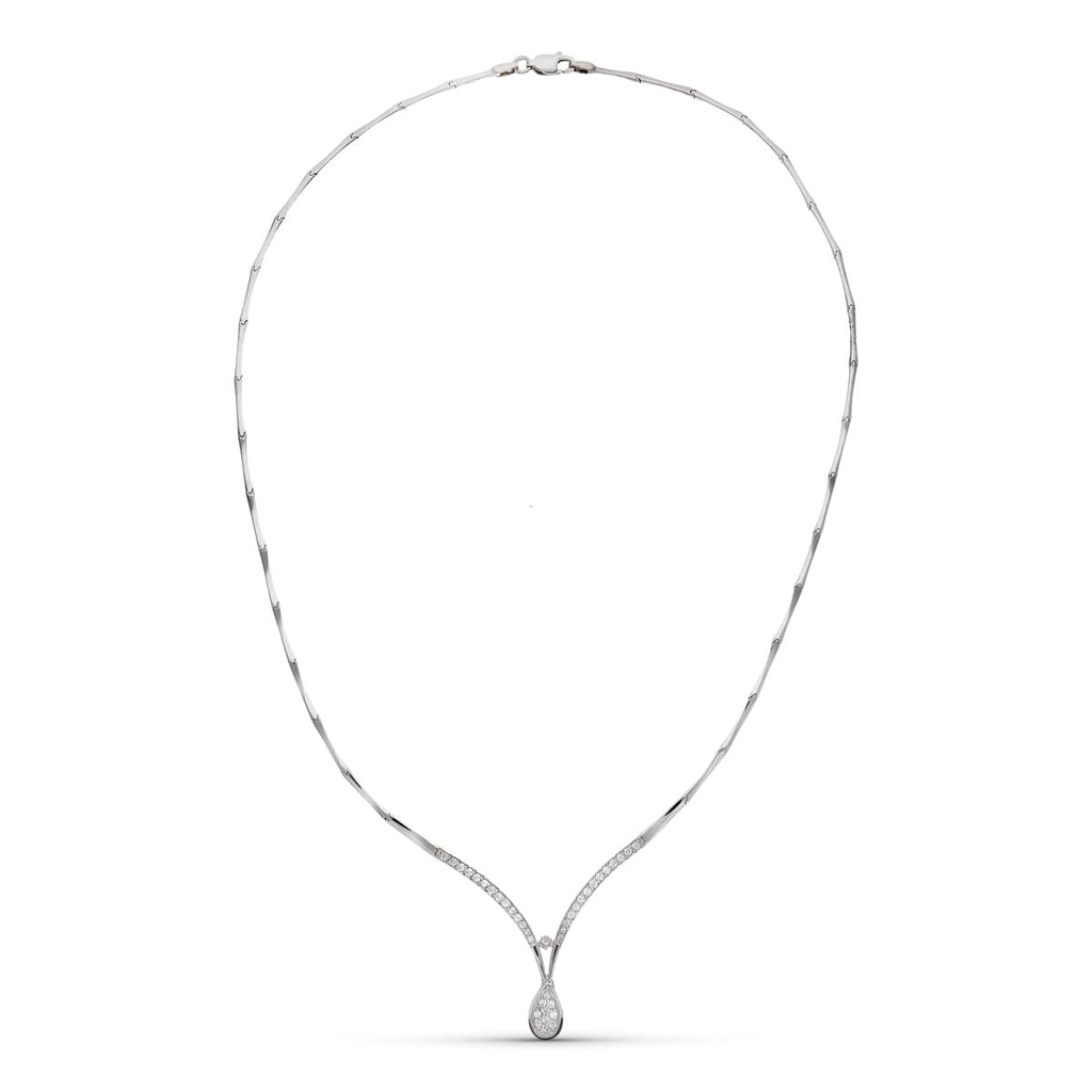 18K GARGANTILLA ORO BLANCO CIRCONITAS MOTIVO GOTAS
