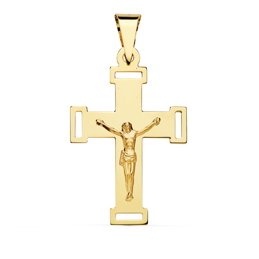 18K CRUZ CON CRISTO 34X22 MM