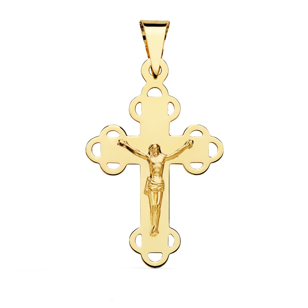 18K CRUZ CON CRISTO 34X22 MM
