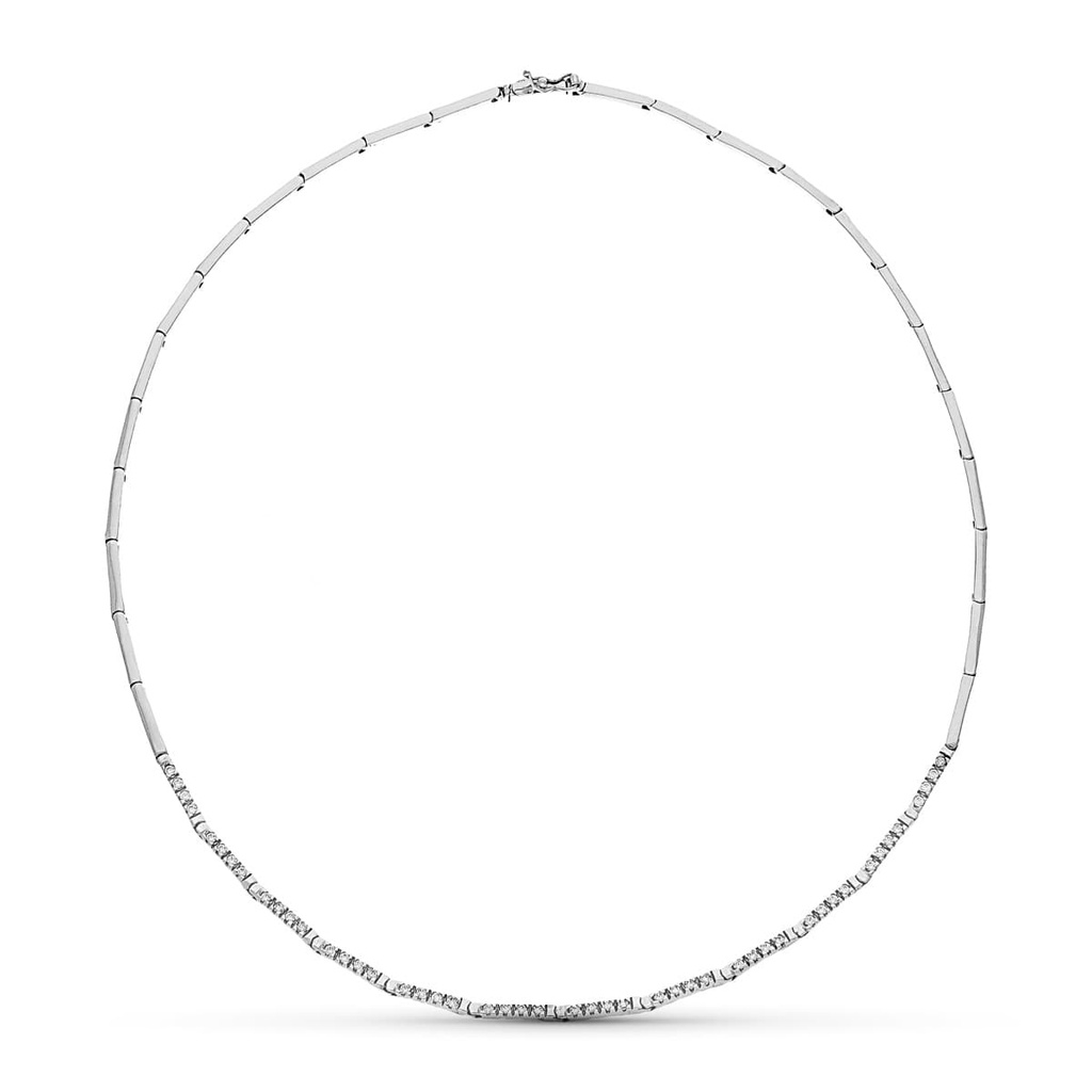 18K GARGANTILLA ORO BLANCO CIRCONITAS 45CM
