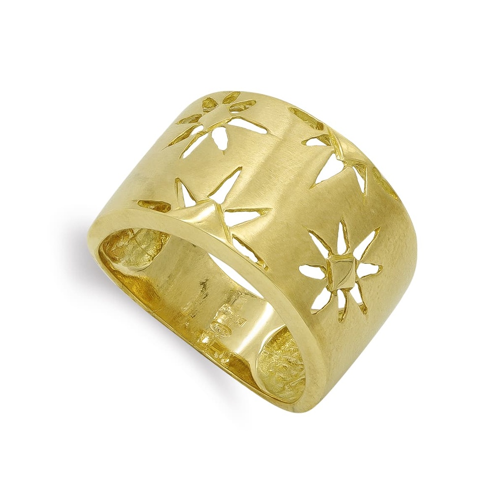 18K SORTIJA ORO AMARILLO CALADA MATE