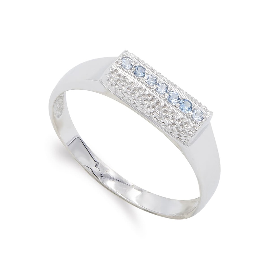 18K SORTIJA ORO BLANCO AGUAMARINA