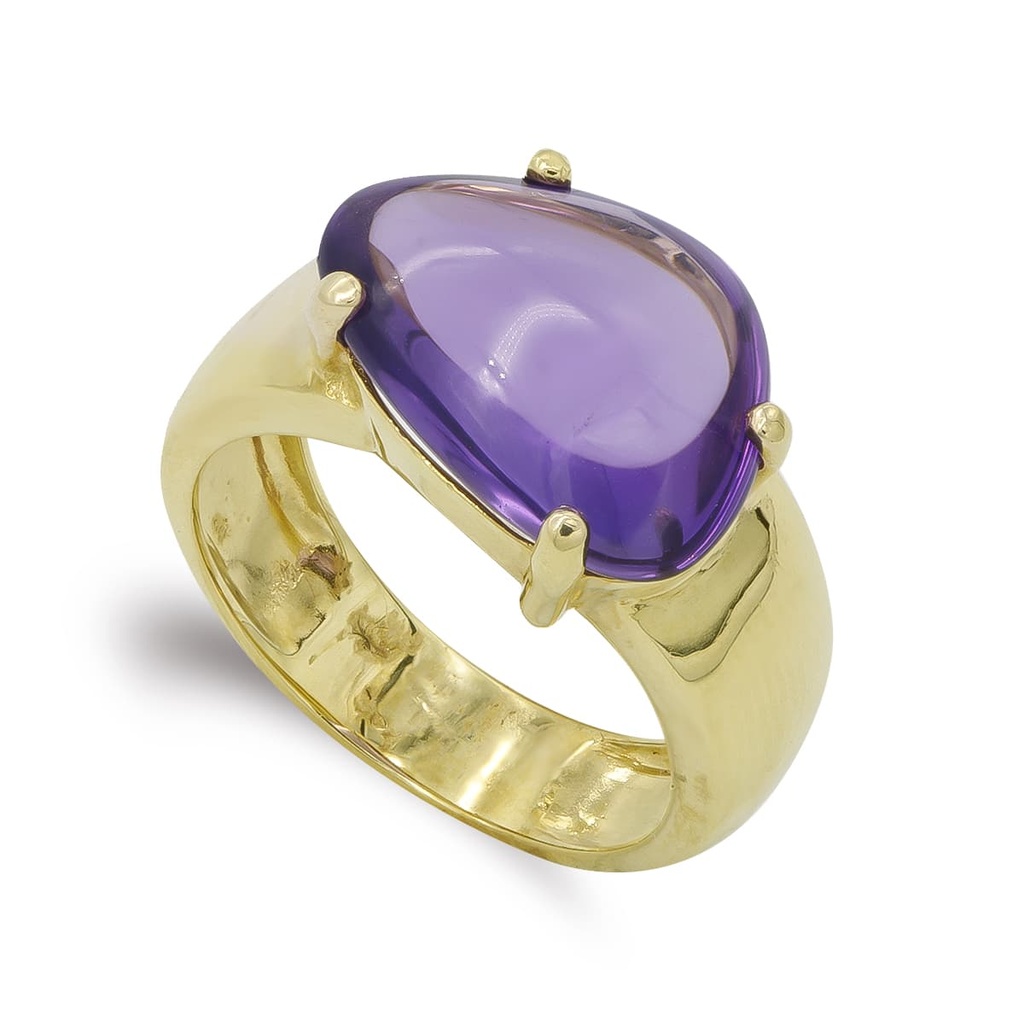 18K SORTIJA ORO AMARILLO Y AMATISTA
