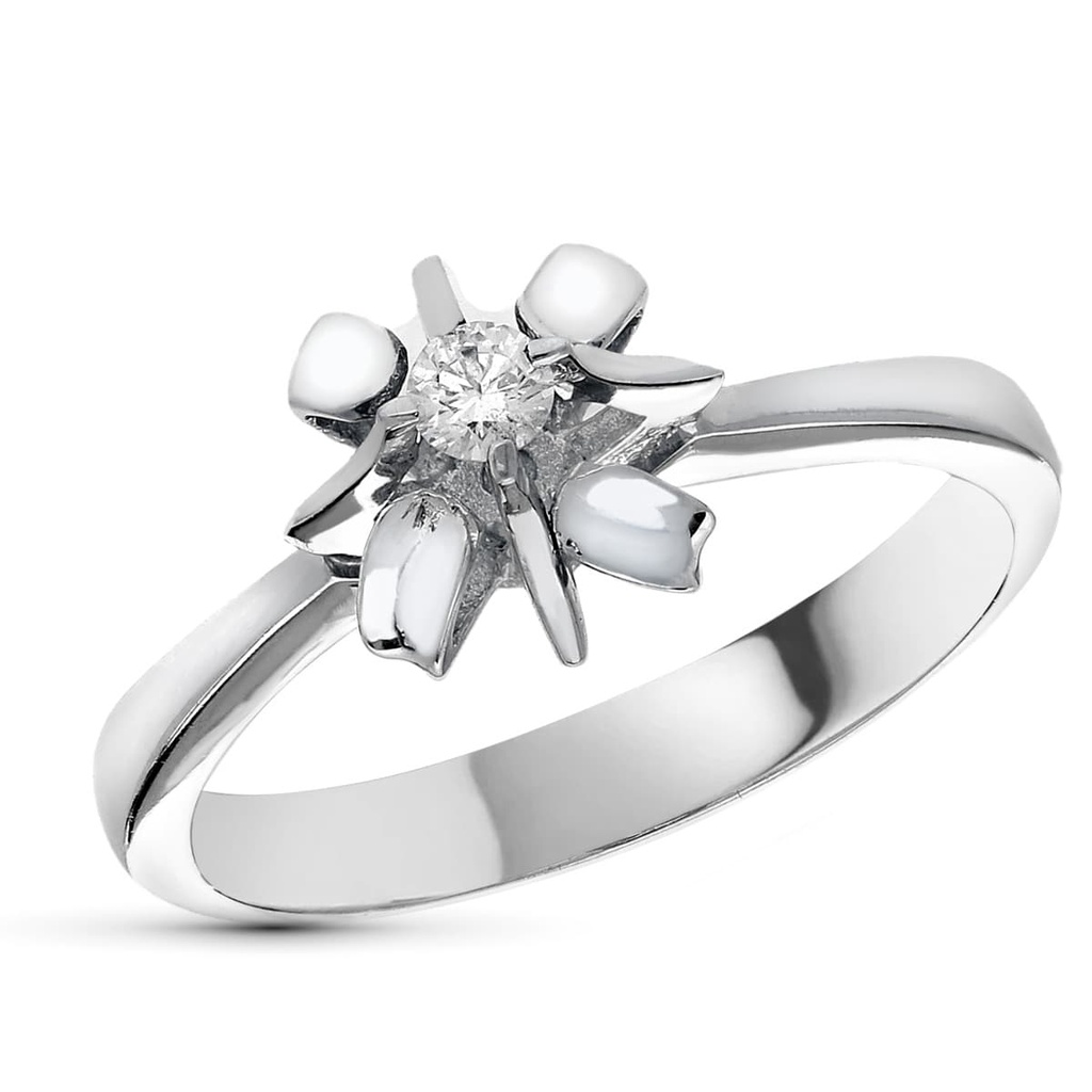 18K SOLITARIO ORO BLANCO DIAMANTE 0.10 QTS.