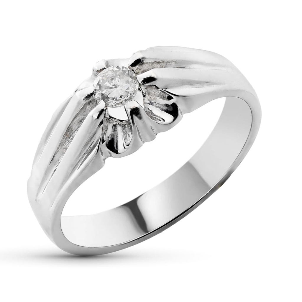 18K SOLITARIO ORO BLANCO DIAMANTE 0.20 QTS.