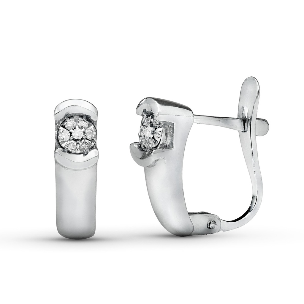 PENDIENTES ORO AMARILLO DIAMANTES TALLA BRILLANTE 0.100 QTS. 14X4 MM